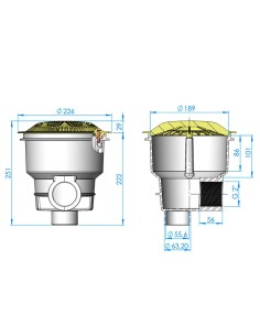SUMIDERO NORM REJILLA ANTIVORTEX SALIDA 2" CAUDAL 15m3 ASTRALPOOL 2