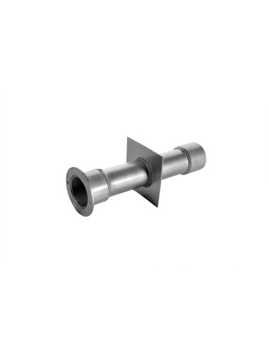 Pasamuros en acero inox AISI-304. Ambos extremos con rosca interior 1-1/2". Con toma equipotencial.