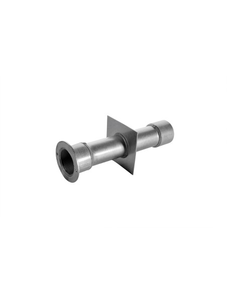 Pasamuros en acero inox AISI-304. Ambos extremos con rosca interior 1-1/2". Con toma equipotencial.
