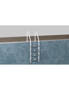 Escalera de 4 peldaños AISI-304L con Tecnología Plascoat